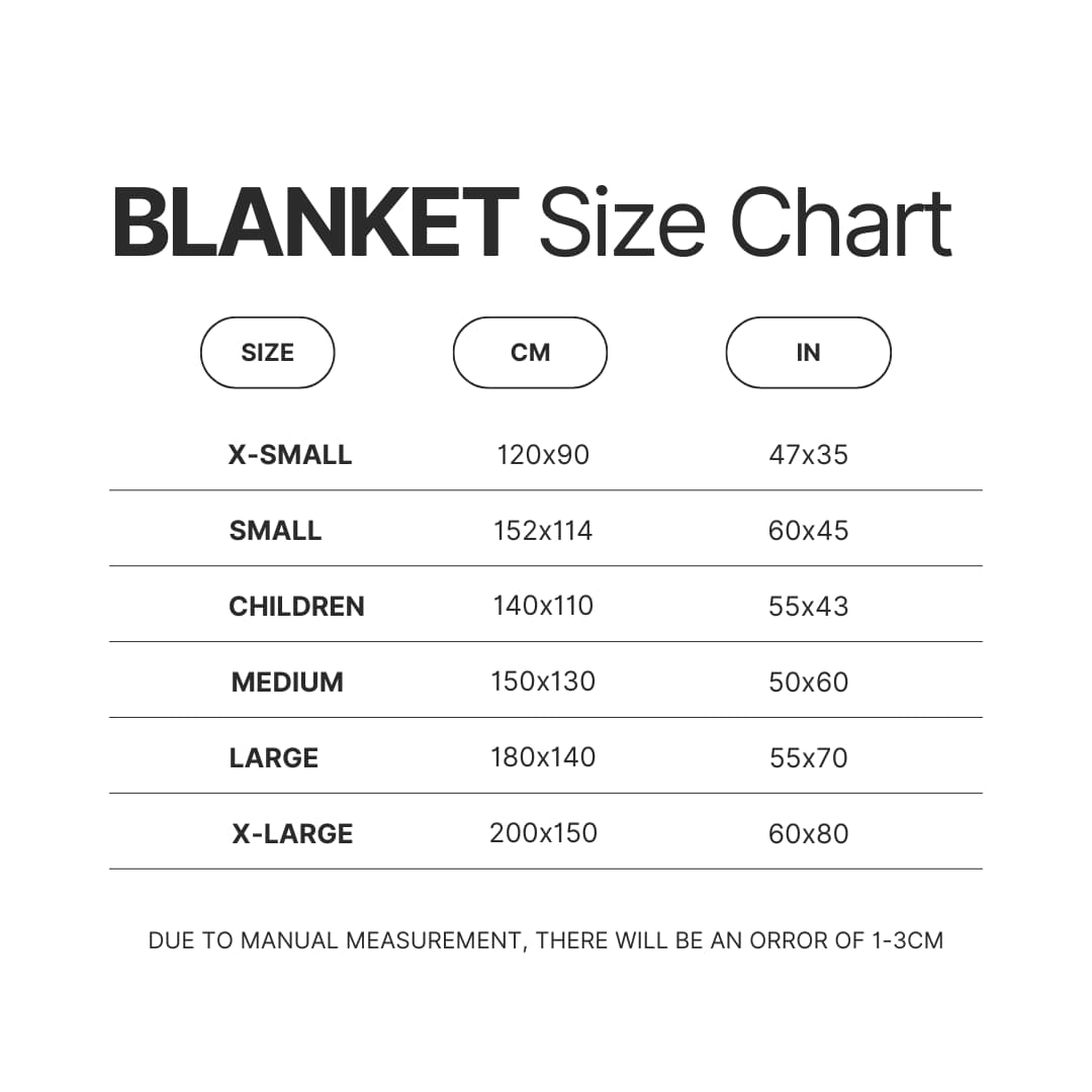 Blanket Size Chart - Little Nightmares Shop