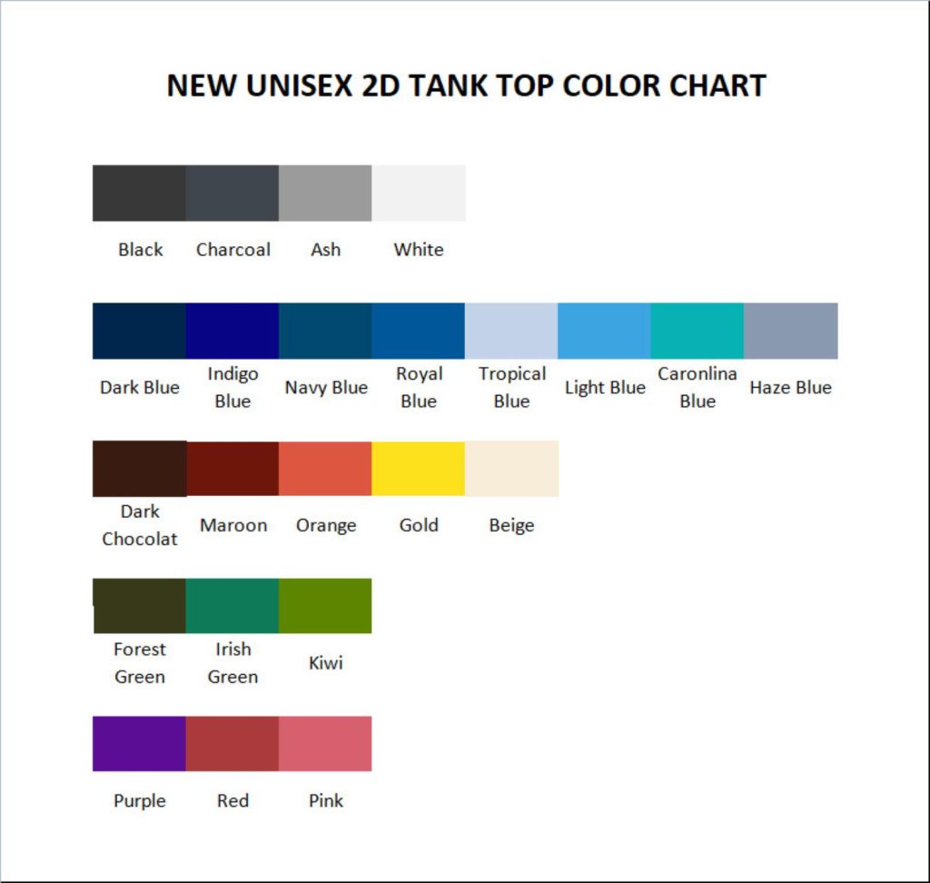 tank top color chart - Little Nightmares Shop